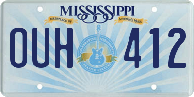 MS license plate OUH412