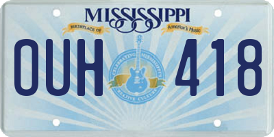 MS license plate OUH418