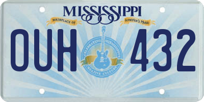 MS license plate OUH432