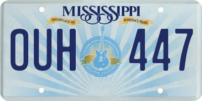MS license plate OUH447