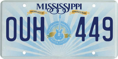 MS license plate OUH449