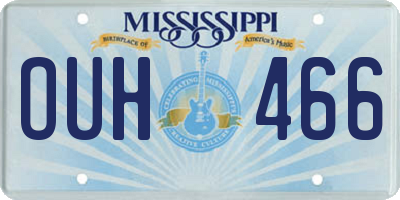 MS license plate OUH466