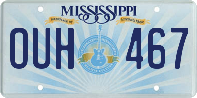 MS license plate OUH467