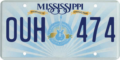 MS license plate OUH474