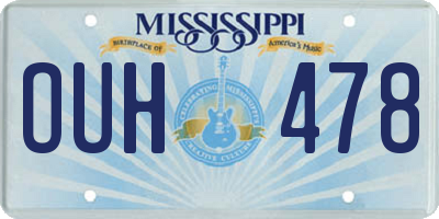 MS license plate OUH478