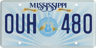 MS license plate OUH480