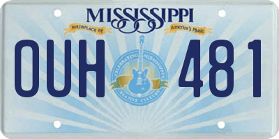 MS license plate OUH481