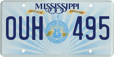 MS license plate OUH495