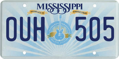 MS license plate OUH505