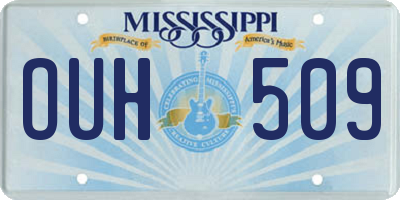 MS license plate OUH509