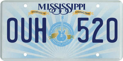 MS license plate OUH520