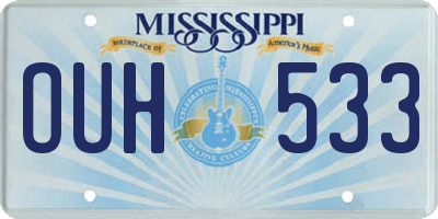 MS license plate OUH533