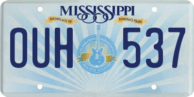MS license plate OUH537