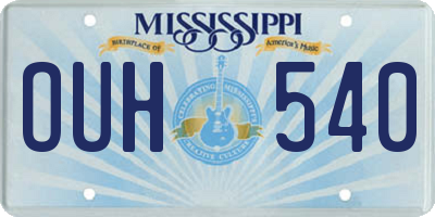 MS license plate OUH540