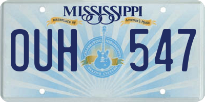 MS license plate OUH547