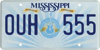 MS license plate OUH555