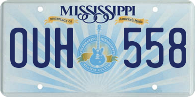 MS license plate OUH558
