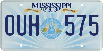 MS license plate OUH575