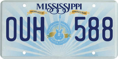 MS license plate OUH588