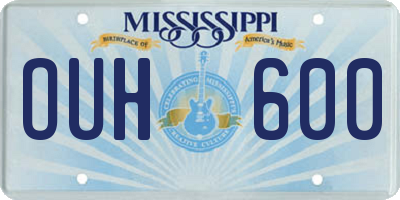MS license plate OUH600