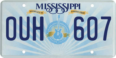 MS license plate OUH607