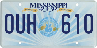 MS license plate OUH610