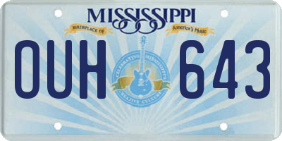MS license plate OUH643