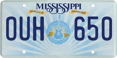 MS license plate OUH650