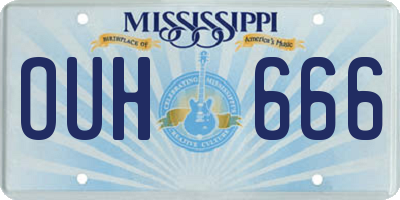 MS license plate OUH666