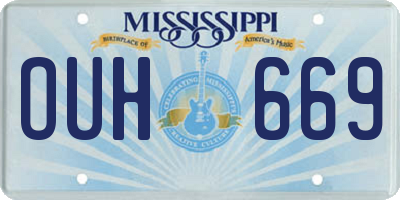 MS license plate OUH669