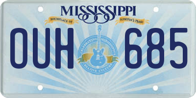 MS license plate OUH685