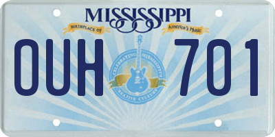 MS license plate OUH701