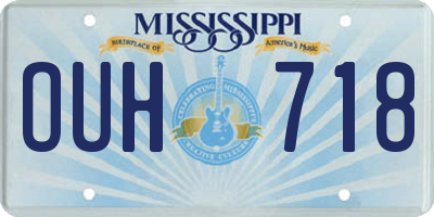 MS license plate OUH718
