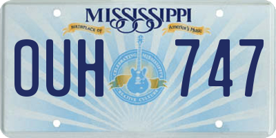 MS license plate OUH747