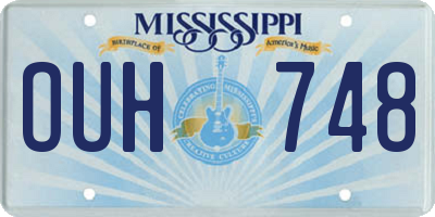 MS license plate OUH748