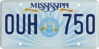 MS license plate OUH750