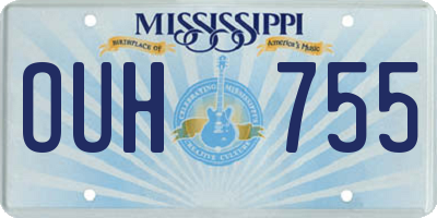 MS license plate OUH755