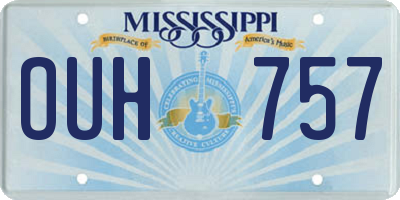 MS license plate OUH757