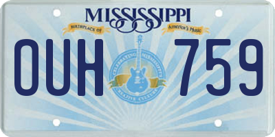 MS license plate OUH759