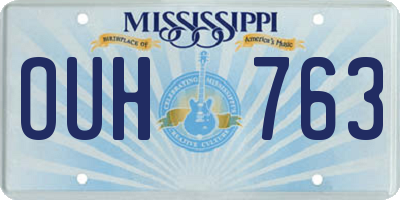 MS license plate OUH763