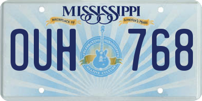 MS license plate OUH768
