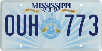MS license plate OUH773