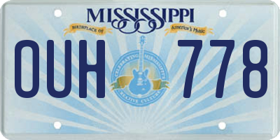MS license plate OUH778