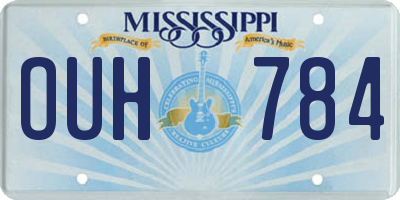 MS license plate OUH784