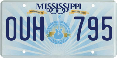 MS license plate OUH795