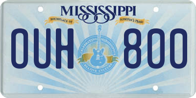 MS license plate OUH800