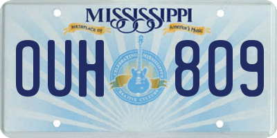 MS license plate OUH809