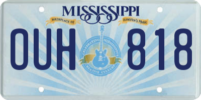 MS license plate OUH818