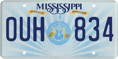 MS license plate OUH834