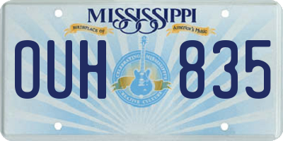 MS license plate OUH835